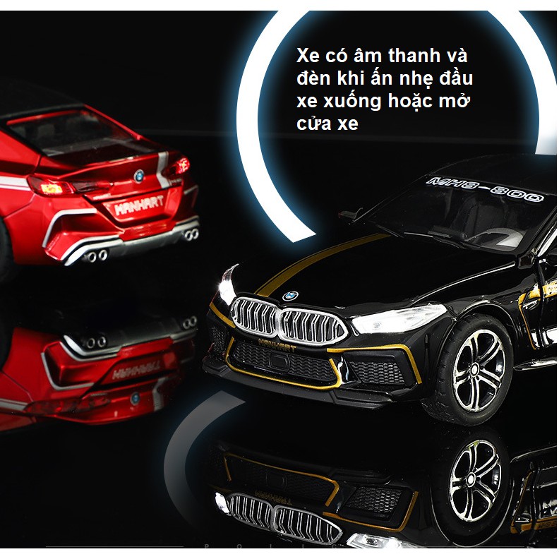 Đồ chơi trẻ em xe ô tô Mercedes M8 bằng kim loại mô hình tỉ lệ 1:32 có âm thanh và đèn