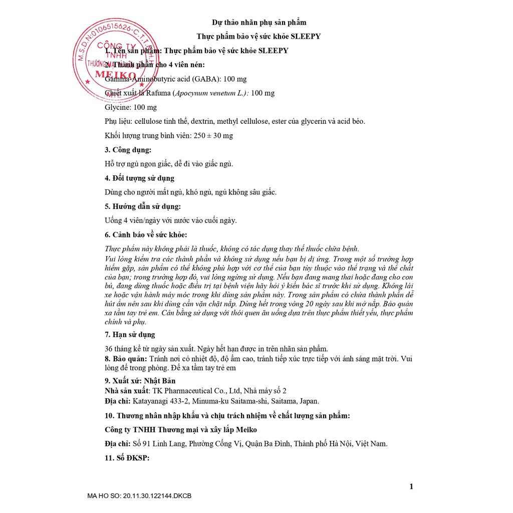 Viên ngủ ngon Sleepy Nhật Bản 80 viên – Hàng nhập khẩu nội địa Nhật Bản