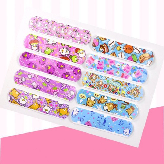 Hộp 100 urgo cá nhân sticker hoạt hình dễ thương,Băng dán y tế, miếng dán vết thương, băng gâu cute trẻ em