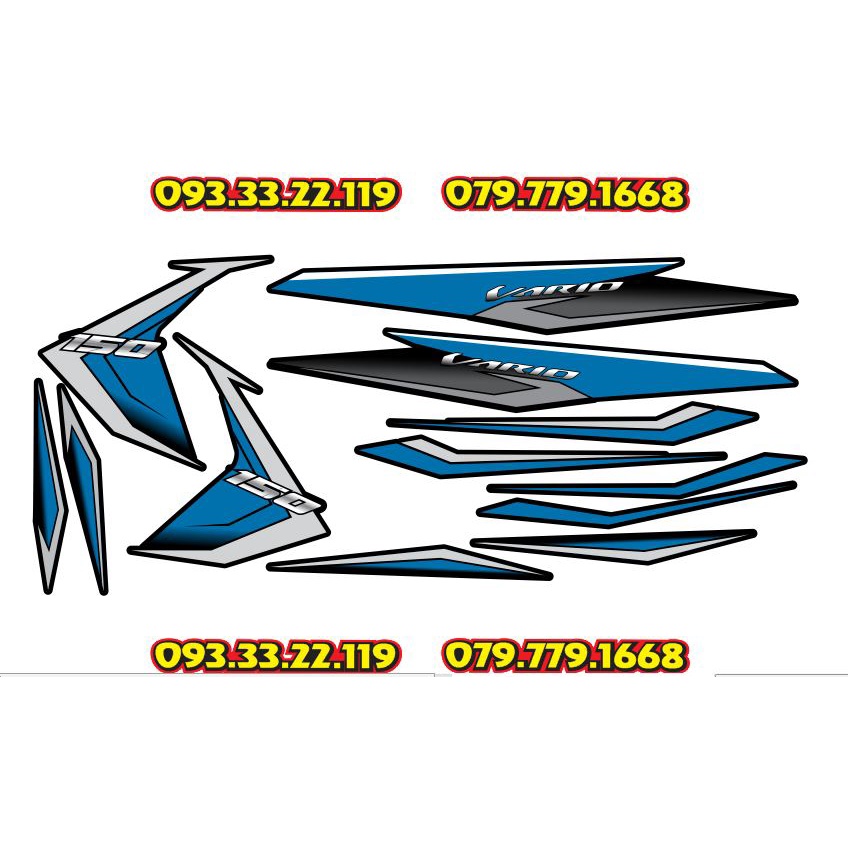 Tem Rời Honda Vario 150 Xanh Gp Đen