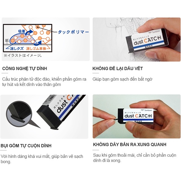 - Gôm tẩy TOMBOW Mono  các loại