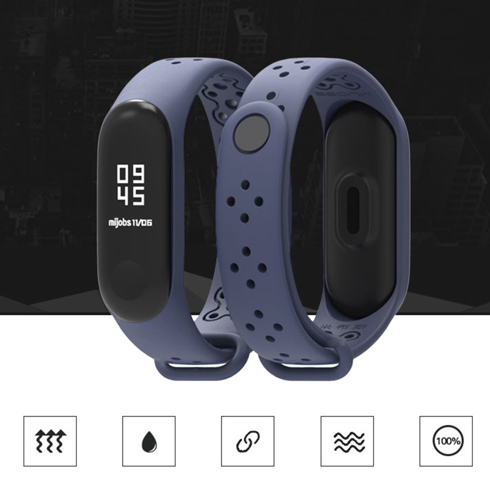 Vỏ silicon đeo cổ tay thay thế cho vòng đeo tay thông minh Mi Band 3 4