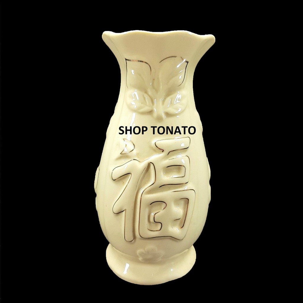 BÌNH BÔNG,LỌ HOA TRÁI ĐÀO KEM THỜ CÚNG CAO 15CM,17CM,19CM