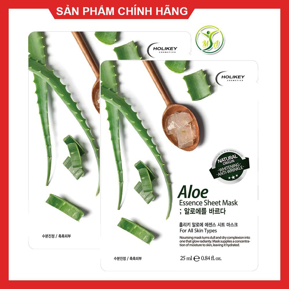 [FREESHIP 50K] Combo dùng thử 3 mặt nạ dưỡng da mặt tinh chất lô hội Holikey Aloe Vera Essence Sheet Mask