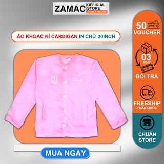 Áo khoác cardigan nam nữ ZAMAC dáng bomber in chữ 20 INCH phong cách Ulzzang ZAK4