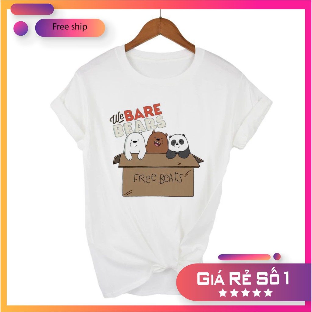 (Áo phông giá sỉ) Áo thun nam nữ We Bare Bears.