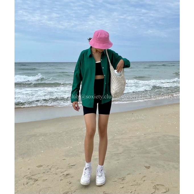 [HÌNH THẬT] Áo sơ mi trơn basic phù hợp mùa hè  A38