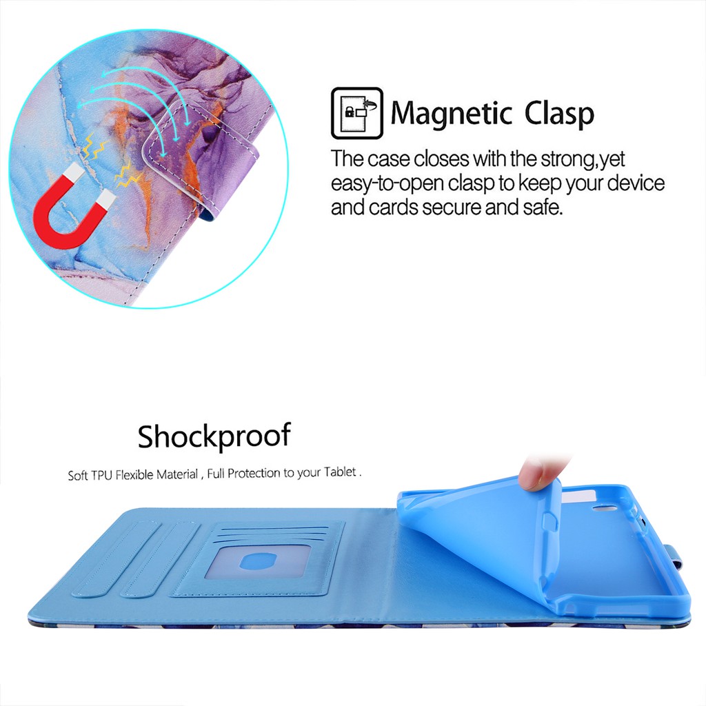 Bao da máy tính bảng chống sốc có ngăn đựng thẻ và giá đỡ cho Samsung Galaxy Tab A7 Lite 8.7 2021 SM-T220 T225