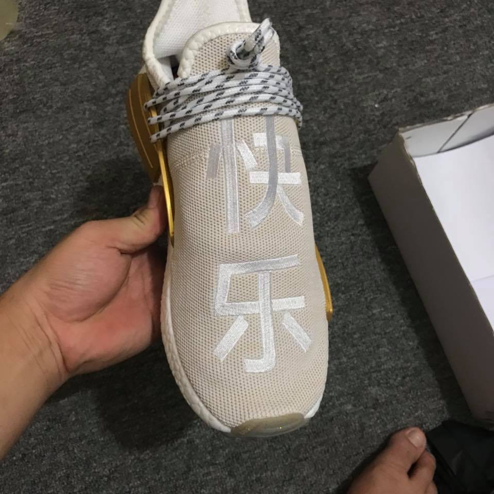 Tặng Box - Giày Adidas Human Race Xám Cục Vàng Đồng