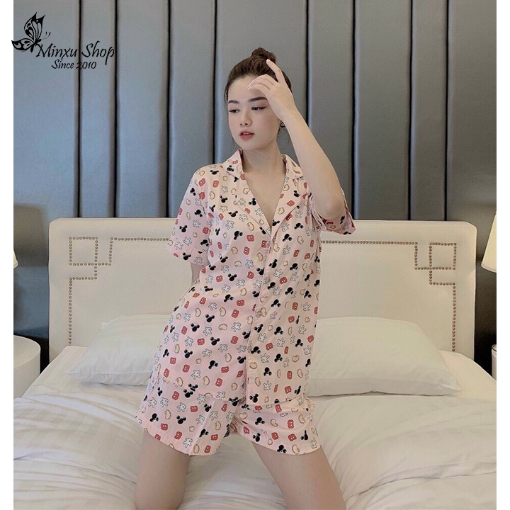 Đồ Ngủ Pijama Lụa Mango Tay Ngắn Quần Đùi Siêu Xinh, Phom Thoải Mái Rộng Rãi, Mềm Mịn, Độc Lạ MÃ PC
