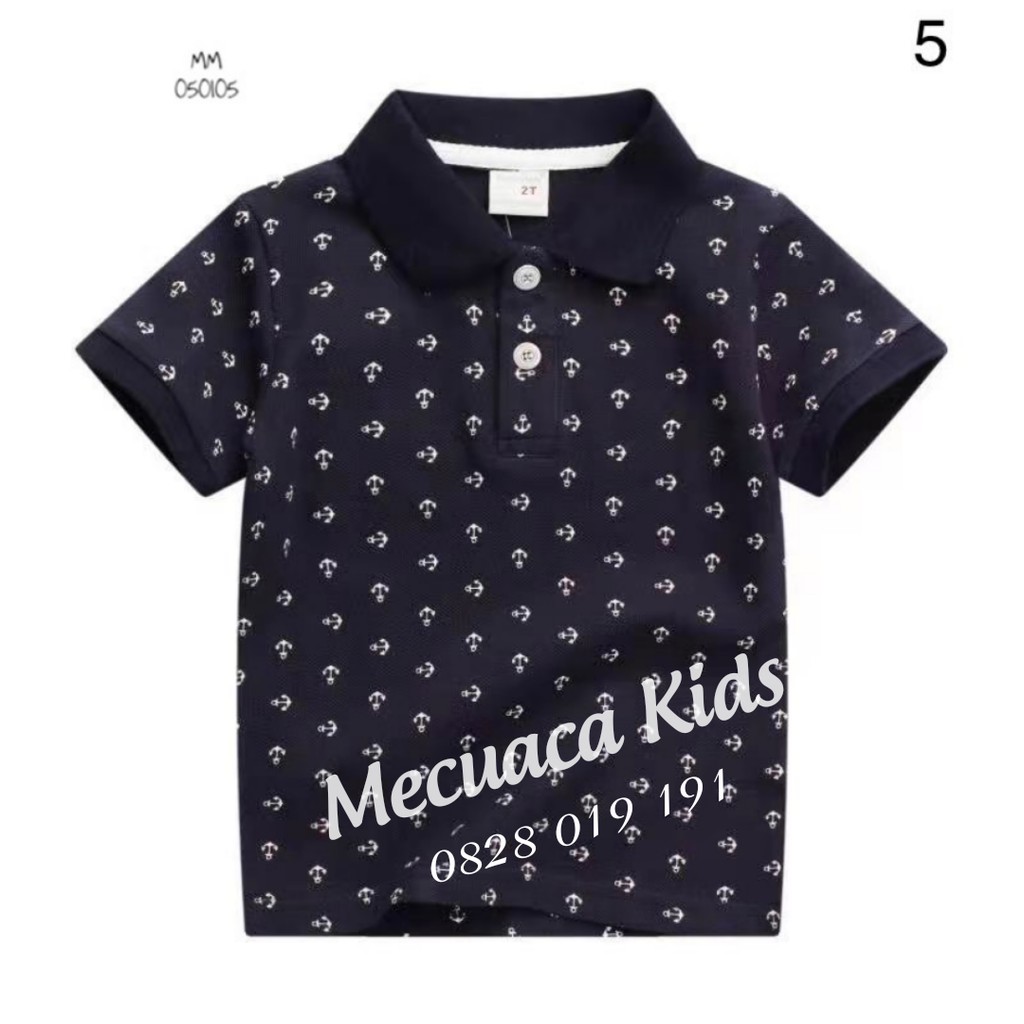 [18m-2y] Áo phông polo cotton cộc tay có cổ cho bé/bé trai