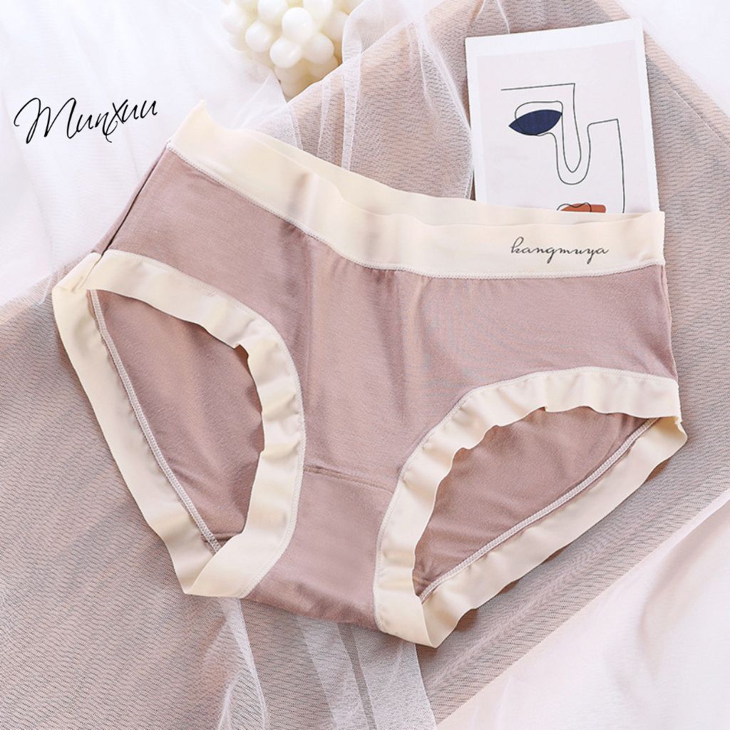 Quần lót nữ MUNXUU vải cotton thoáng mát phối viền su lạnh màu sắc tươi sáng- QC121