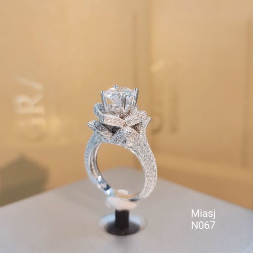 Nhẫn nữ bạc Ý S925 MiASJ N067 nạm đá cao cấp, sang trọng, lung linh