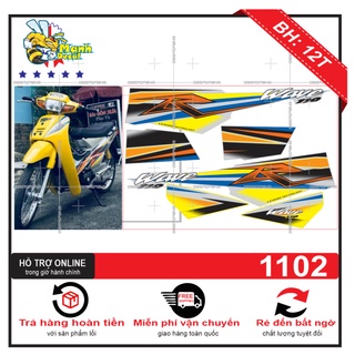 Ten rời xe wave nhỏ đời đầu chữ R dán xe vàng