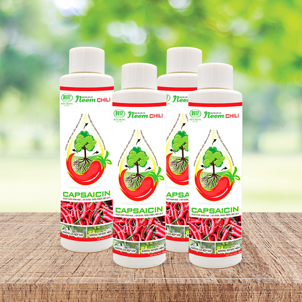 Dịch tỏi ớt sả + tinh dầu neem trừ côn trùng rầy rệp hại cây trồng- 100% hữu cơ sinh học chai 150ml (chili 150ml)