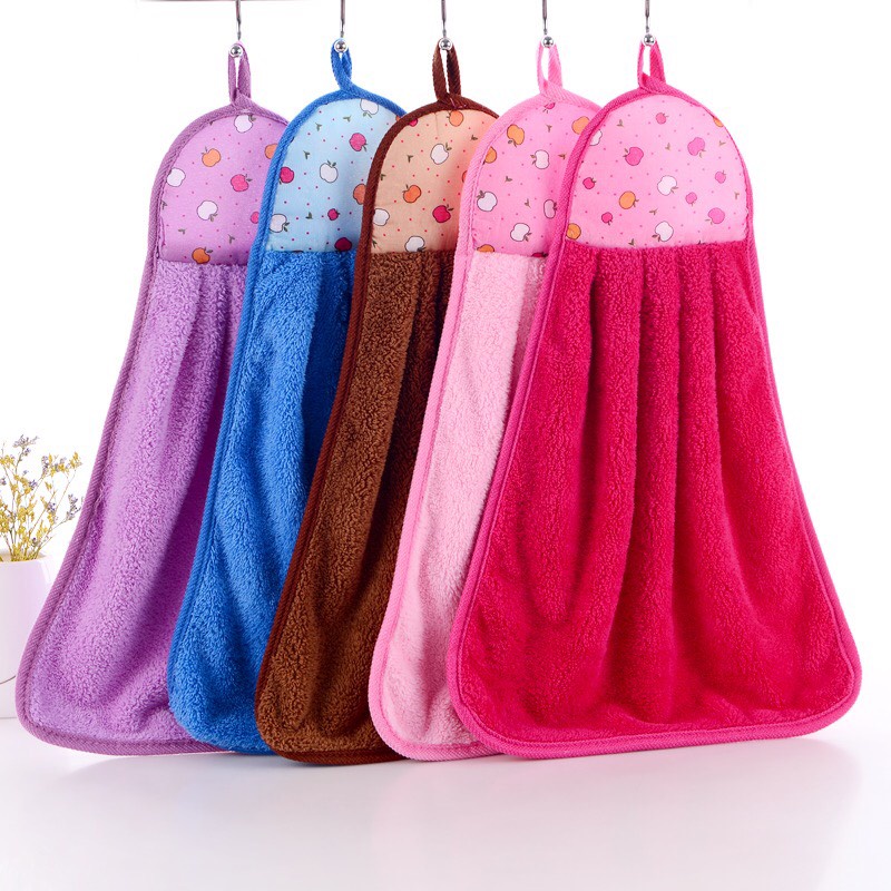 Khăn Lau Tay Tam Giác 2 Mặt Có Móc Treo,Khăn Lau Bát Chén Đĩa Nhà Bếp Dày Dặn Đa Năng - Khăn Siêu Thấm Hút Nước_CC