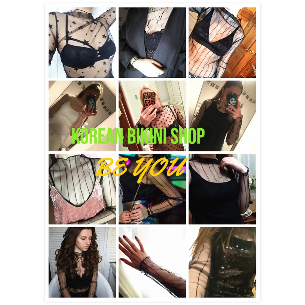 Áo lưới xuyên thấu tay dài quyến rũ dành cho nữ | BigBuy360 - bigbuy360.vn