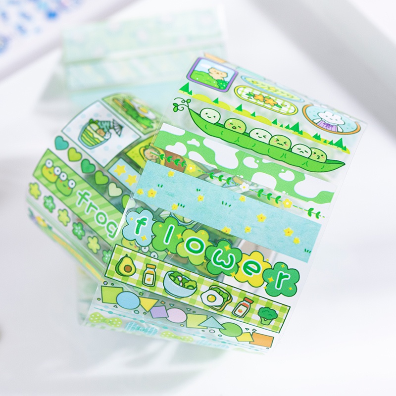 Cuộn Băng Keo Dán Họa Tiết Hoạt Hình Dễ Thương 6 Kiểu DIY