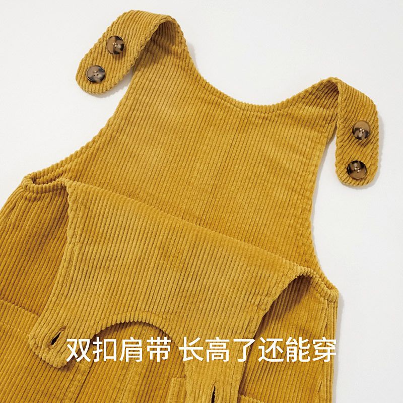 Bộ Áo Liền Quần Bằng Vải Nhung Có Dây Tháo Rời Được Phong Cách Nhật Hàn Thời Trang Xuân Thu Hàng Mới Dành Cho Bé Trai 1-2 Tuổi