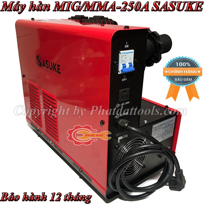 Máy hàn MIG/MMA-250A SASUKE-Máy hàn cuộn 15kg-2 Chức năng-Công nghệ Nhật Bản-Đầy đủ phụ kiện-Bảo hành 12 tháng