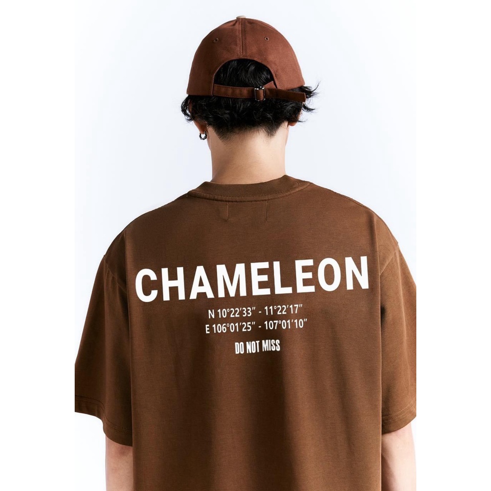 Áo Thun Tay Lỡ Nam Nữ CHAMELON Unisex Áo Phông Form Rộng Màu Nâu Màu Xanh Lá Vải Cotton Mềm Mịn Thoáng Mát