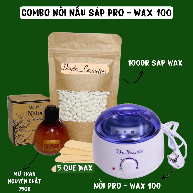 Combo Nồi Nấu Silicon sáp wax và Mỡ trăn Nstore