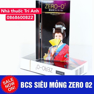 Chính hãng hộp 12 cái bao cao su zero o2 nhật bản siêu mỏng