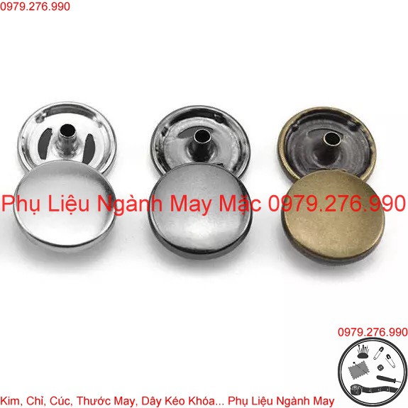 Cúc bấm 4 chi tiết 12mm ko gỉ sét- 40 bộ/1 gói