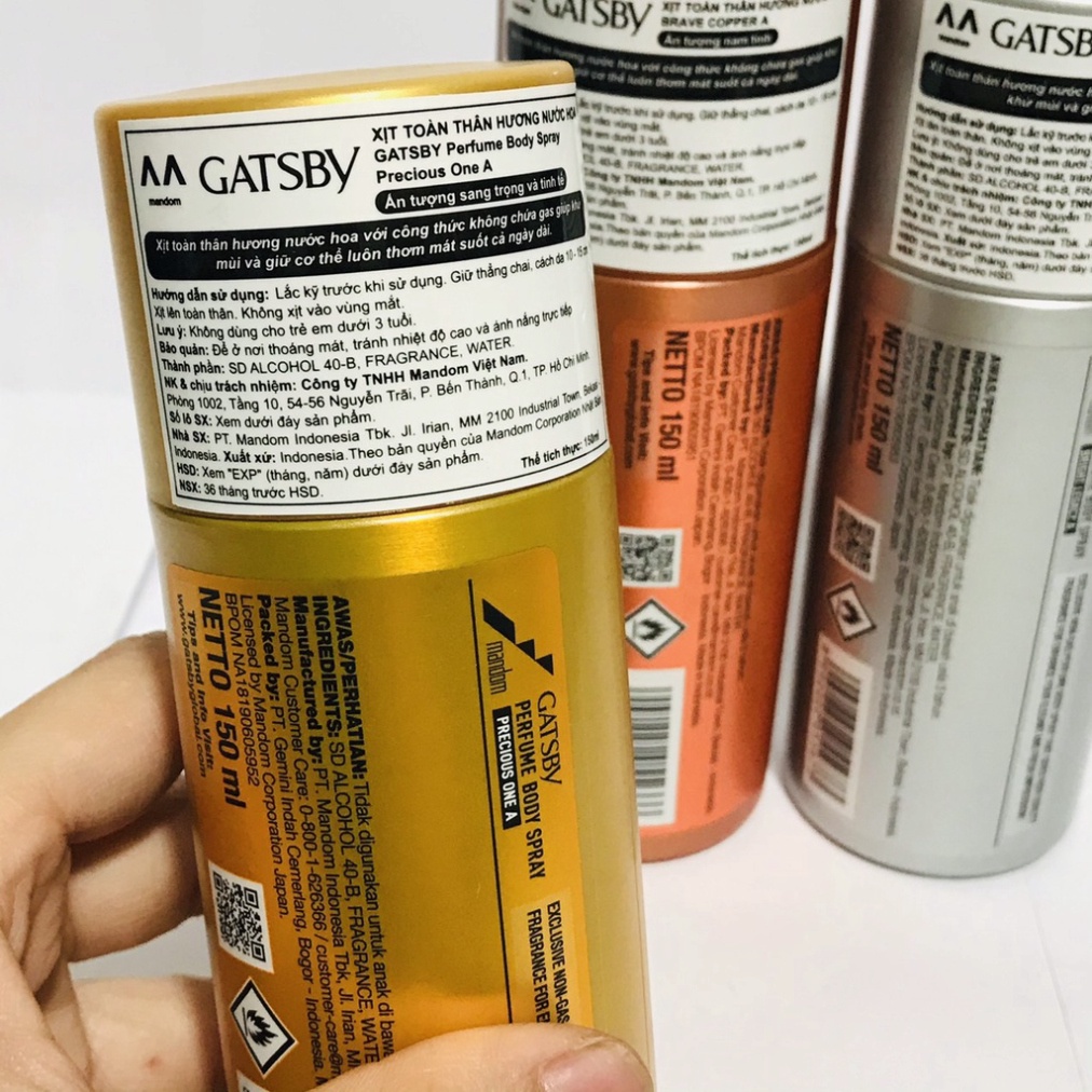 Xịt khử mùi hương nước hoa GATSBY 150ml