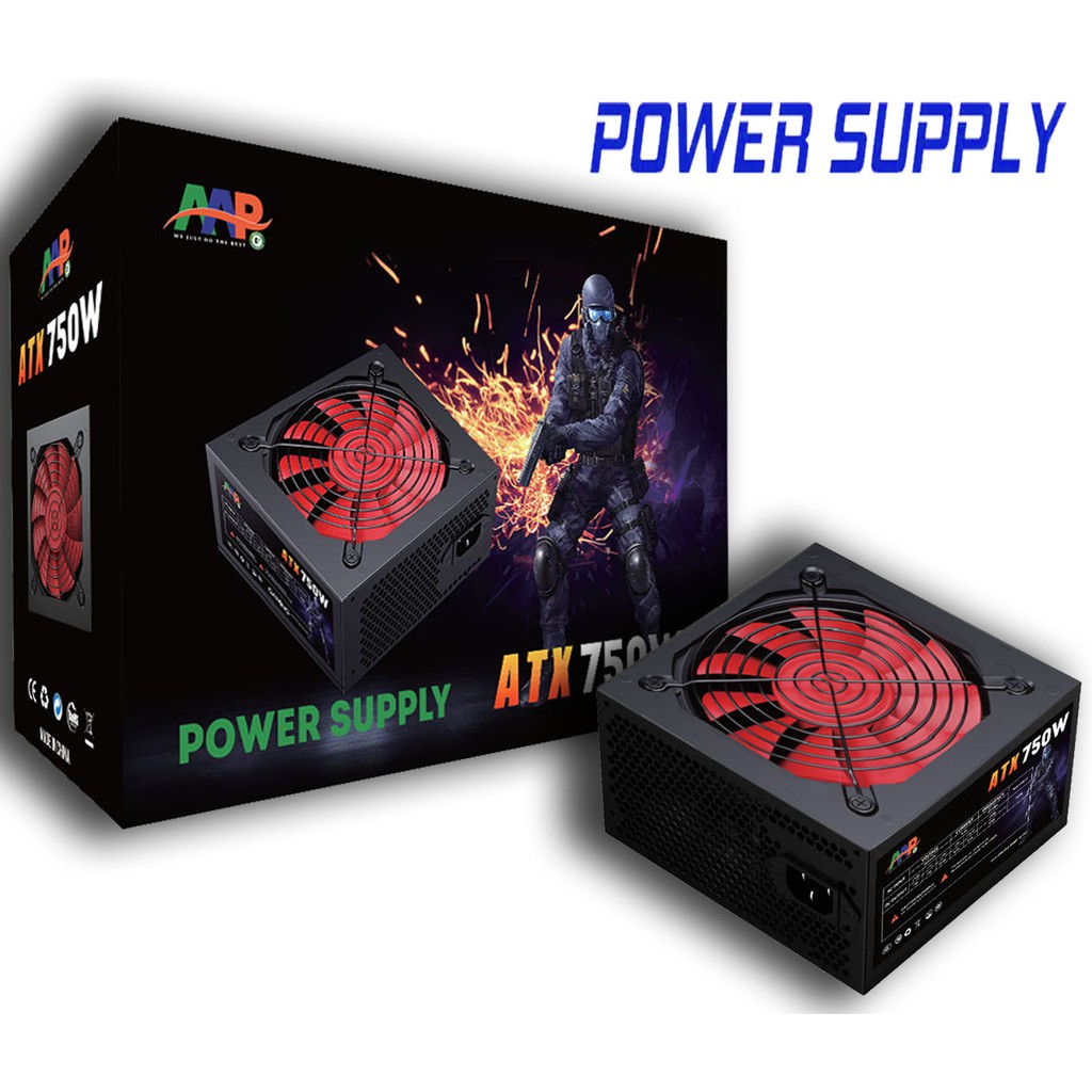 Nguồn máy tính AAP 750W Chính hãng  - FAN ĐỎ 12CM BẢO HÀNH 24 THÁNG