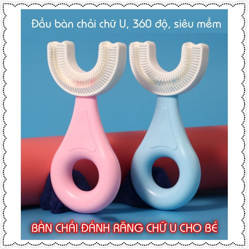 Bàn Chải Đánh Răng Hình Chữ U Bàn Chải Tập Đánh Răng Cho Bé Chất Liệu Silicon Cho Bé Từ 2 - 6 Tuổi