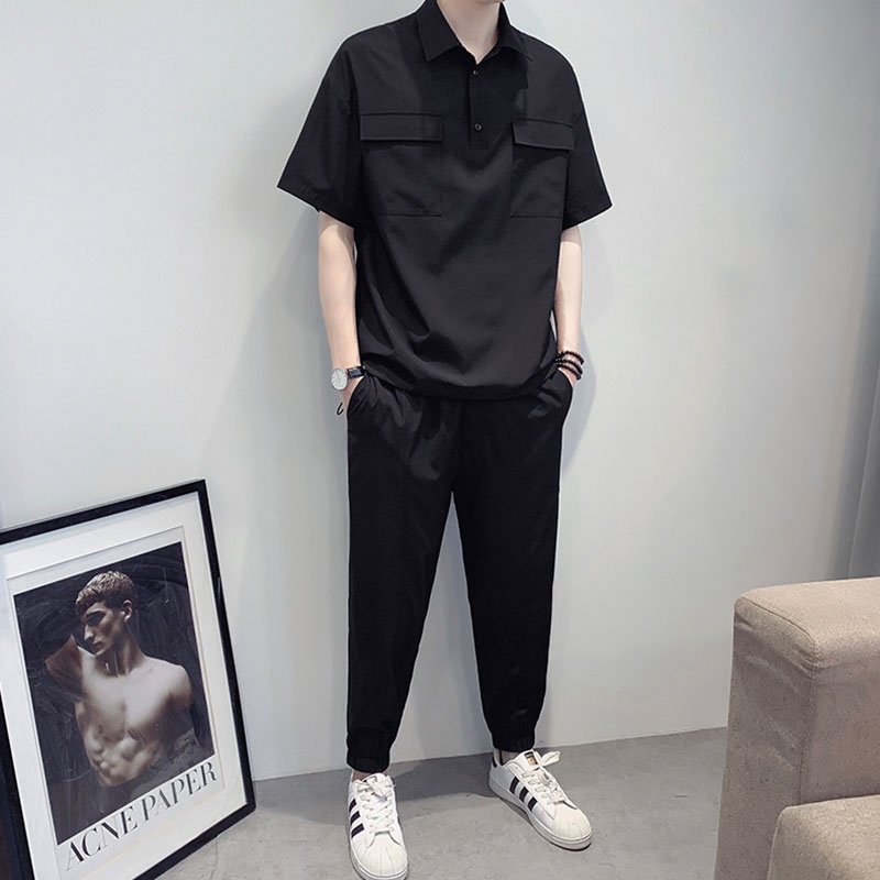 Bộ Đồ Nam Unisex Mùa Hè Cổ Polo Phối Túi Ngực Quần Jogger Dây Rút Thời Trang Zenkonu QA NAM 122