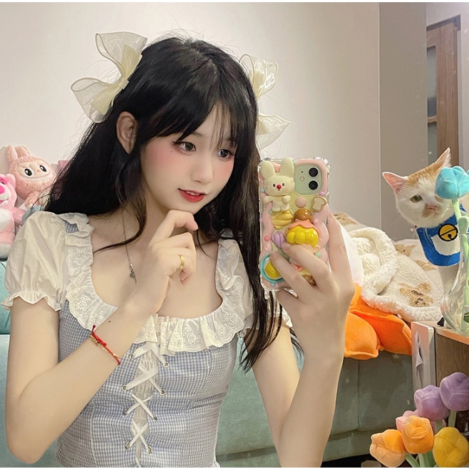 Kẹp Tóc Nơ Lưới MILA Phong Cách Công Chúa Cổ Tích
