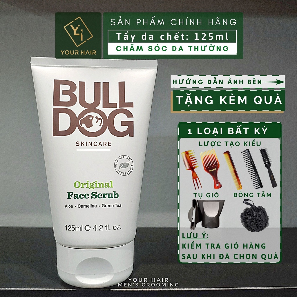 Tẩy da chết cho da thường Bulldog Original Face Scrub - 125ml