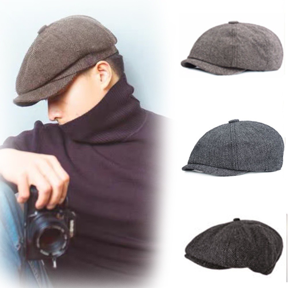 Mũ Beret Vải Len Pha Nhiều Màu Thời Trang Cho Nam
