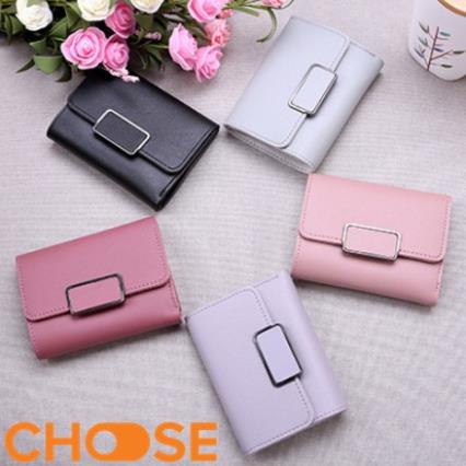 Ví Nữ Cầm Tay Hình Chữ Nhật Phối Khóa Vuông Mini Sang Trọng Cho Phái Nữ BBK9K6