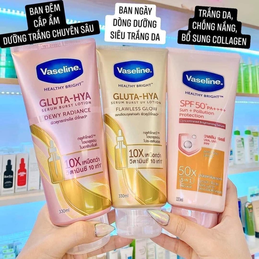 Sữa dưỡng thể Vaseline 50x SPF 50++ 320ml giúp cấp ẩm, dưỡng da mềm mịn