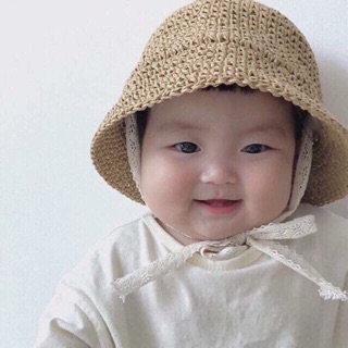 Mũ giả cói cho bé