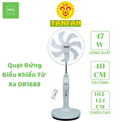 Quạt Đứng Điều Khiển Từ Xa (Remote) DR1688 YANFAN ( có hẹn giờ)