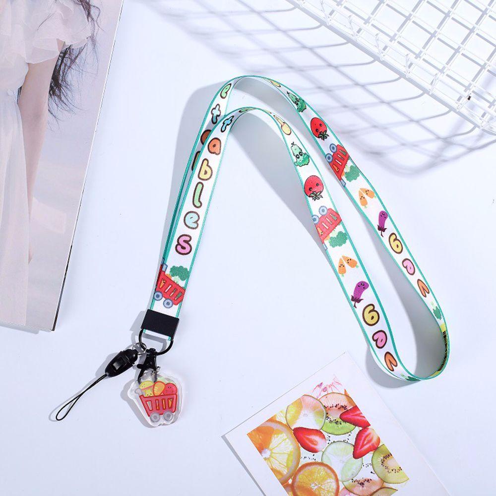 Dây Đeo Cổ Bằng Cotton Họa Tiết Hoạt Hình Cho Điện Thoại