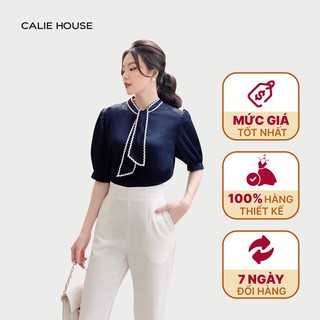 Áo sơ mi lụa cổ Z thời trang Calie House A191