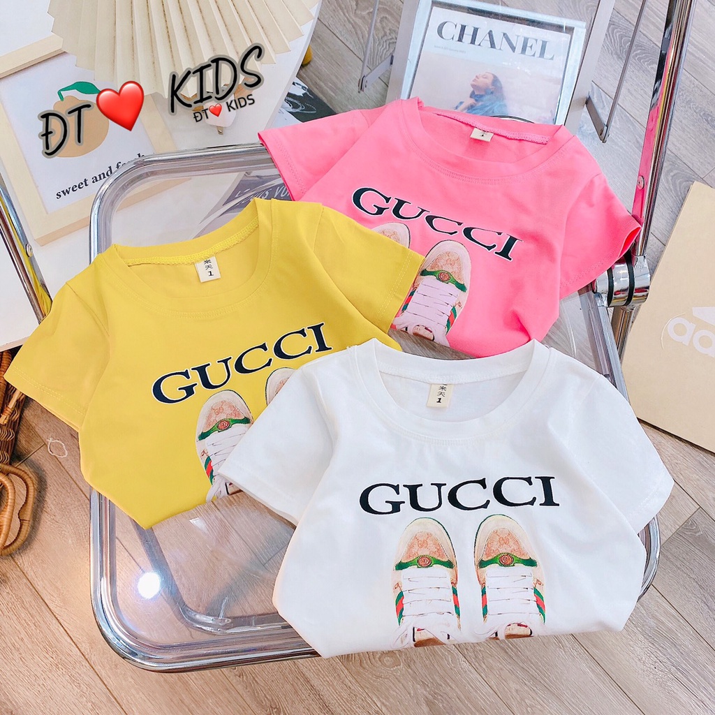 Bộ cộc tay bé gái, bộ quần áo họa tiết đôi giày 3D cho bé size 8-35kg