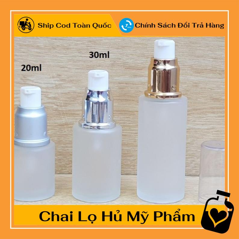 Chai Chiết Mĩ Phẩm ❤ Chai lọ chiết mỹ phẩm Thủy tinh mờ Xịt giọt 20ml/30ml/50ml đựng kem dưỡng da, sửa rửa mặt, serum