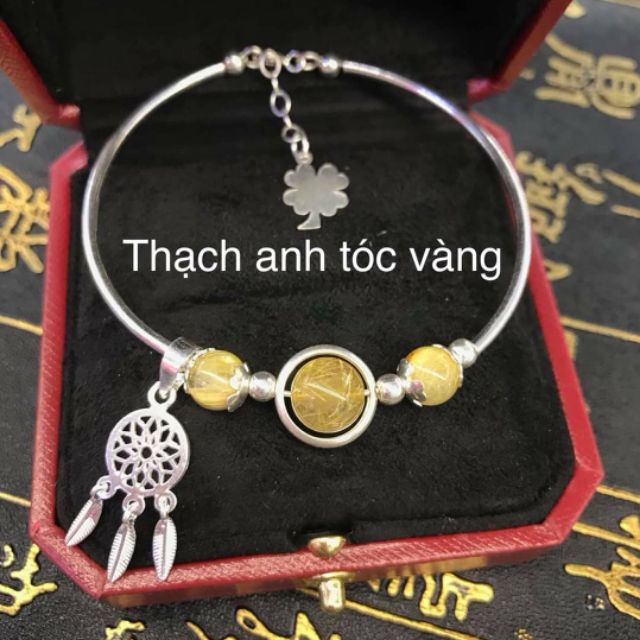 VÒNG TAY BẠC T.A TÓC VÀNG MỆNH THỔ-KIM