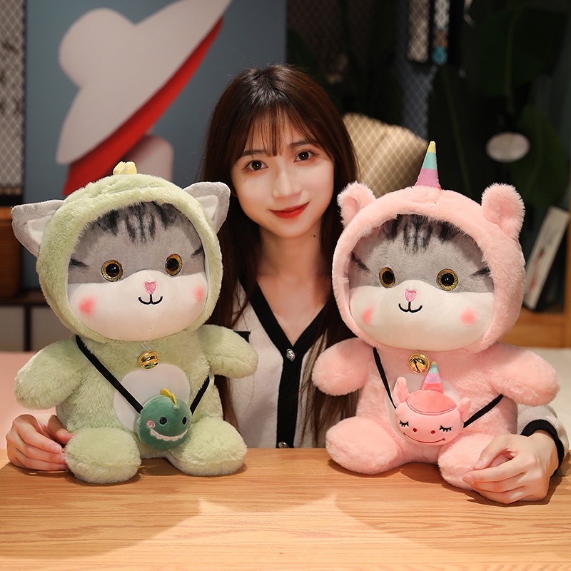 Đồ chơi nhồi bông Hình Mèo Dễ Thương Làm Quà Tặng Giáng Sinh