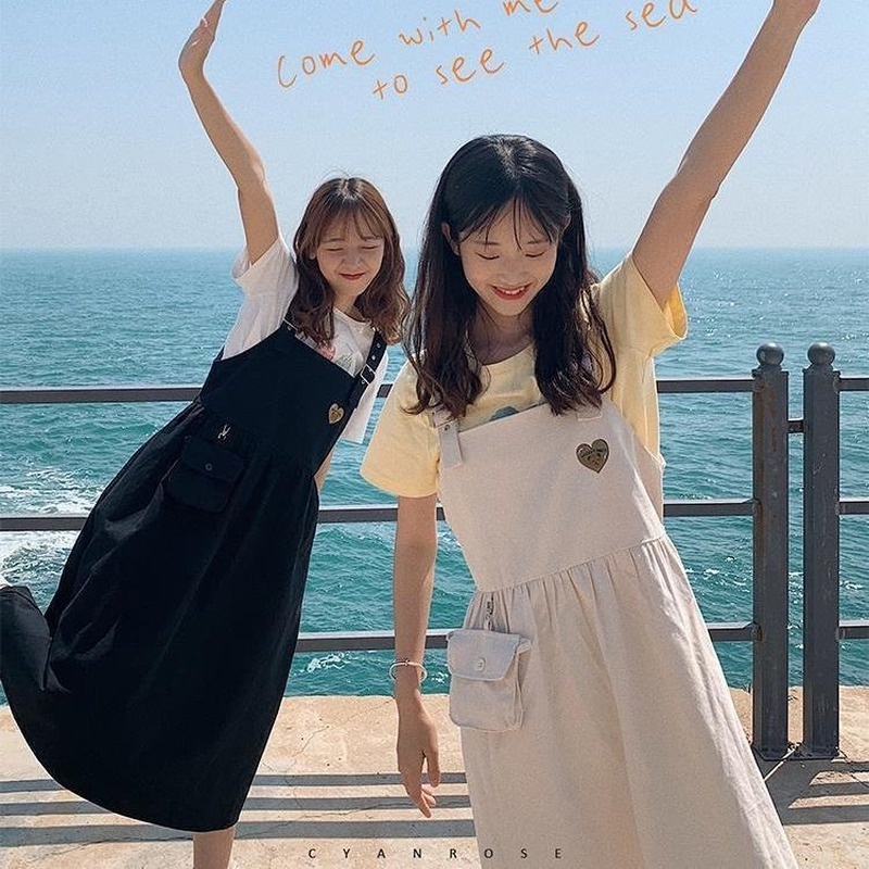 Bộ Trang Phục Mùa Hè 2022 Gồm Áo Sơ Mi Và Váy Yếm Phong Cách Hàn Quốc Mới Cho Nữ