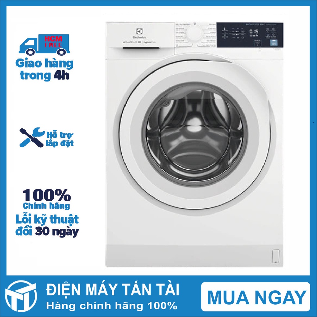 Máy giặt cửa trước 8kg inverter electrolux EWF8024D3WB Thêm quần áo khi đang giặt - giao hàng miễn phí HCM
