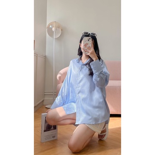 Áo sơ mi nữ sọc dáng dài - Stripe long sleeve - SODA POP