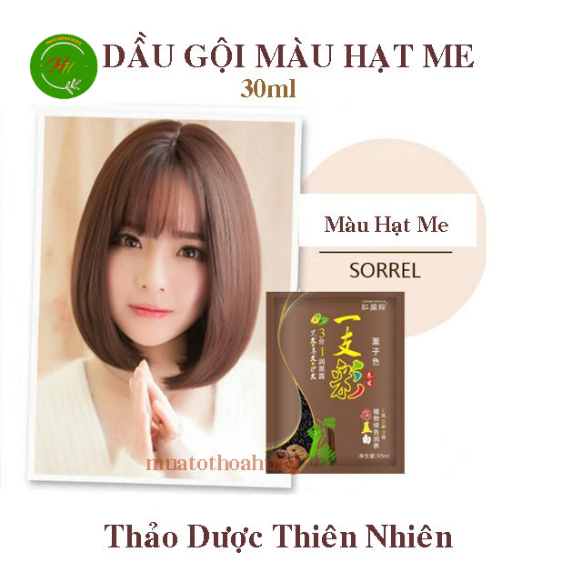 Dầu Gội Nhuộm Màu Tóc Thảo Dược Nuôi Dưỡng Da Đầu Phủ Bạc, Nâu Nhạt, Nâu Đậm, Đỏ Tím