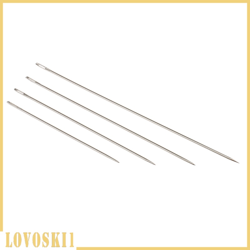 [LOVOSKI1]4 Assorted Sizes Long Hand Sewing Needles for Embroidery Mending Craft Case